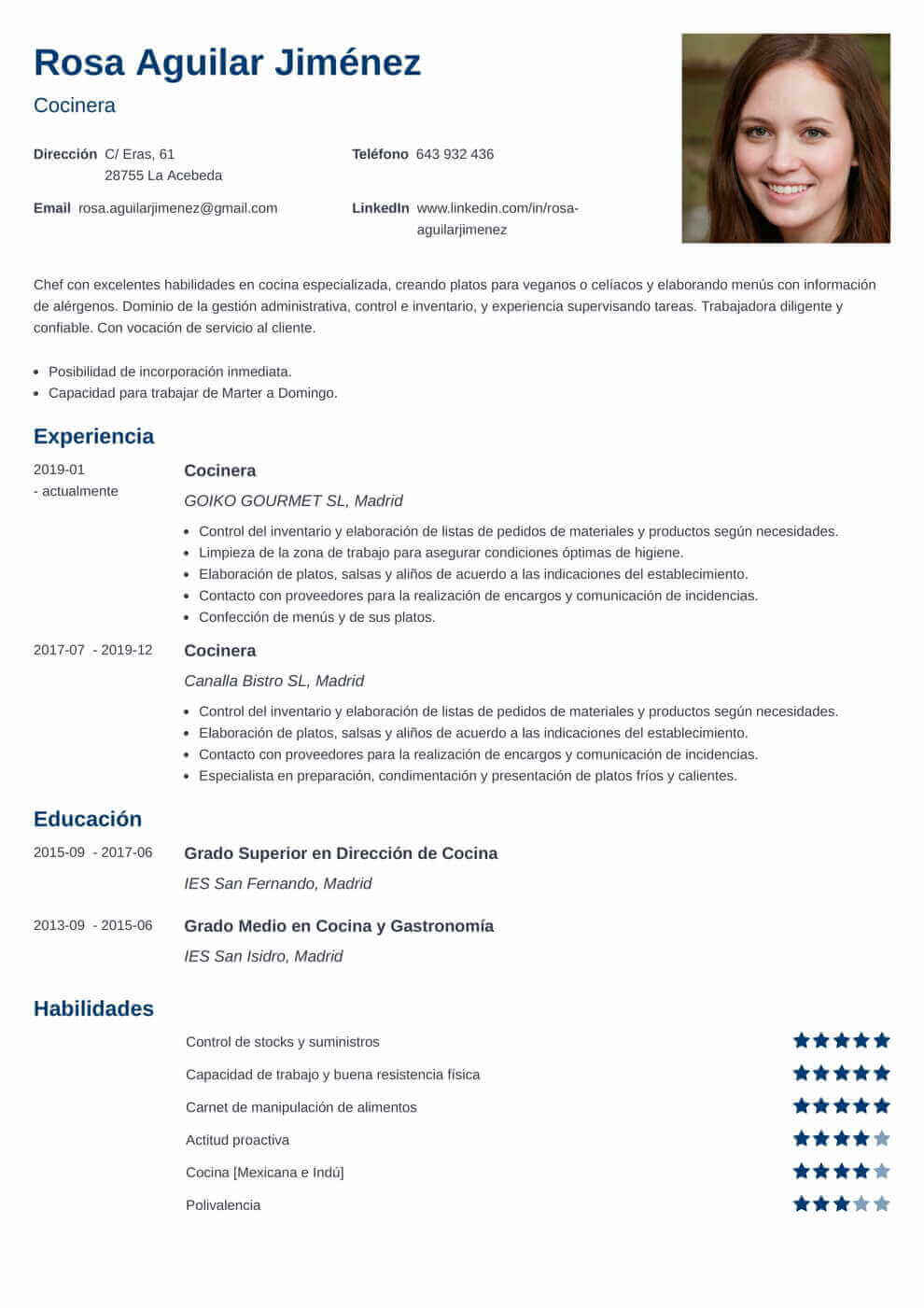 Ejemplo De Un Resume Ejemplos de Curriculum Vitae Profesionales para 2023