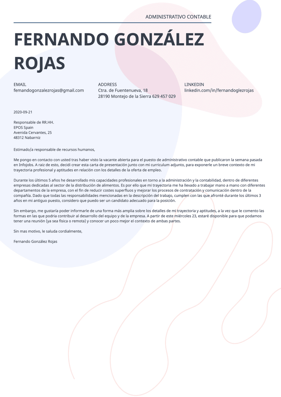 Carta de presentación Impetus