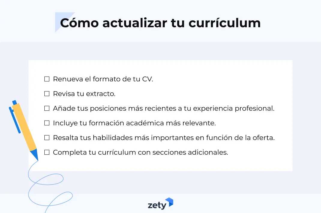 pasos para actualizar el currículum