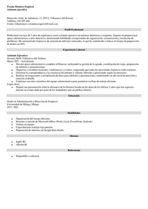 cv para banco santander