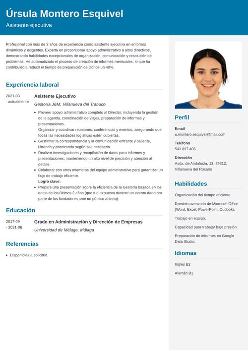 cv para banco santander