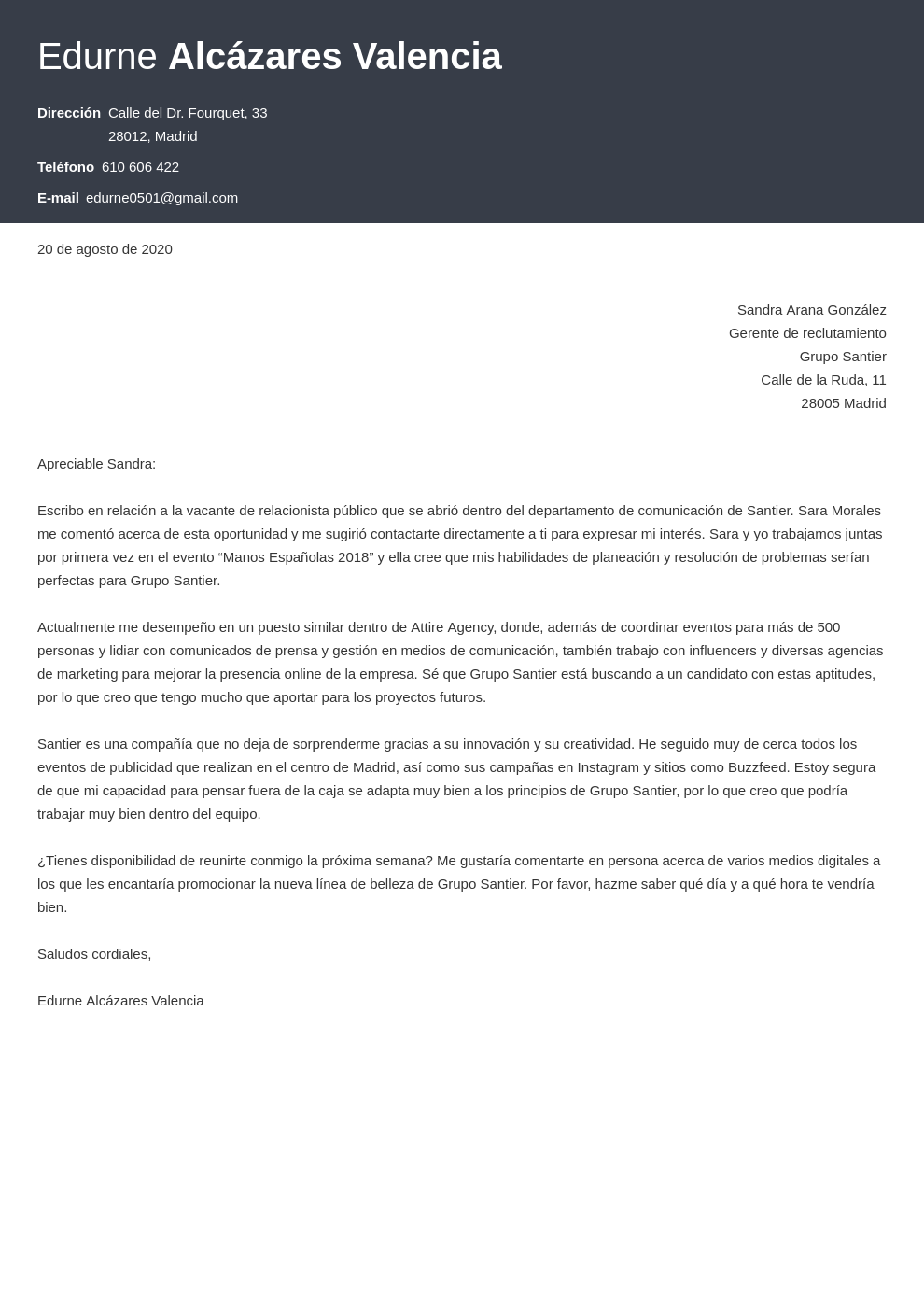 Carta De Presentaci N Recomendado Por Alguien Gu A