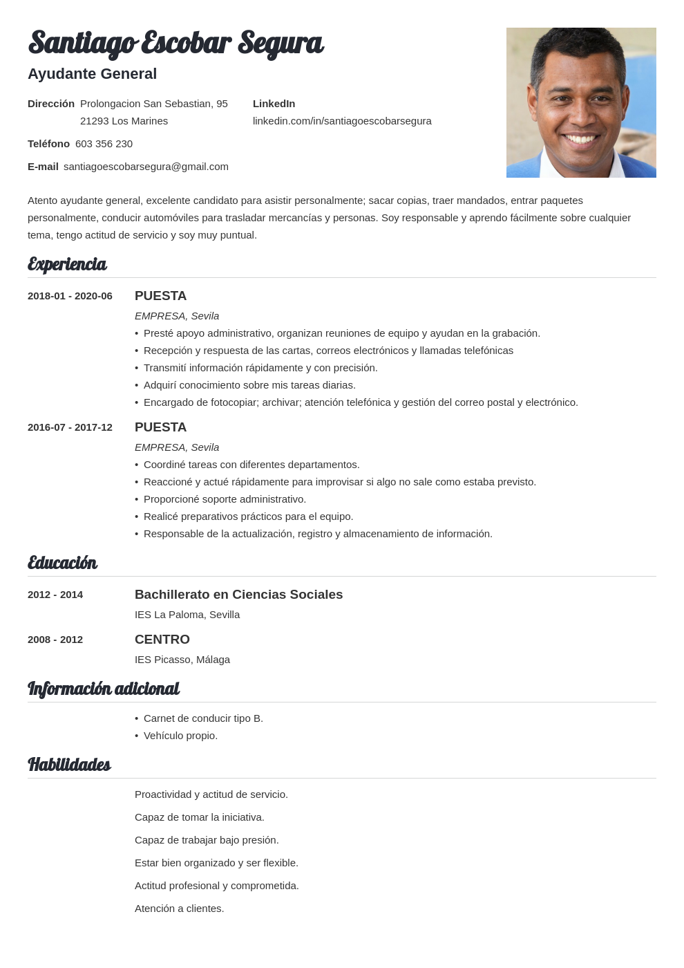 Cómo poner estudios en el curriculum vitae: Bachillerato, ESO