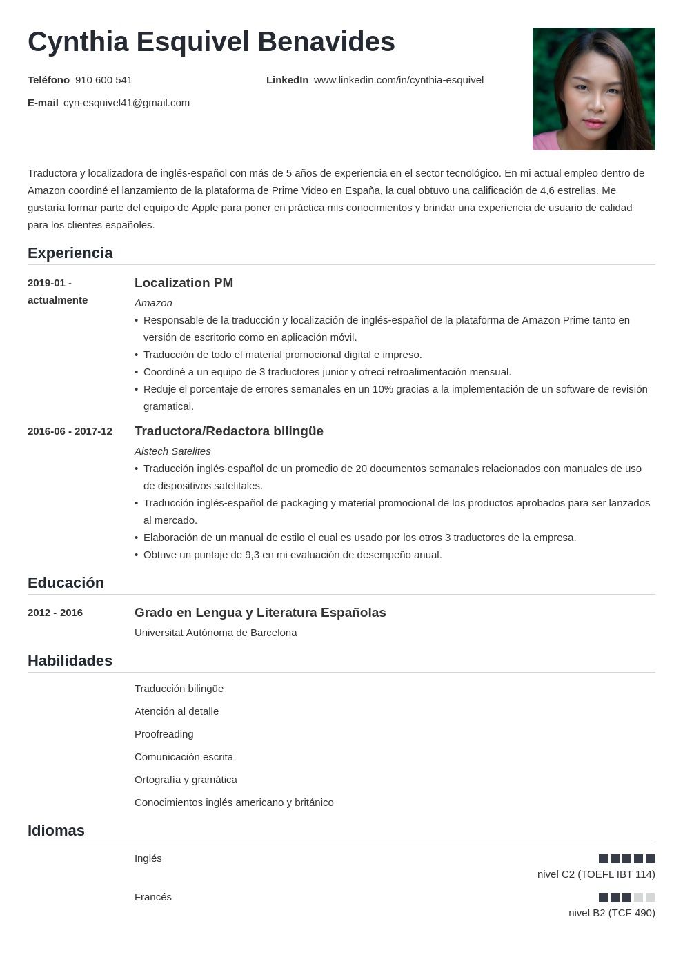 Currículum vitae formato image