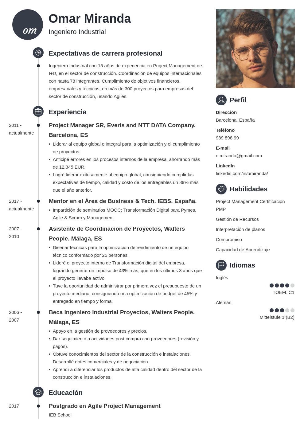 Modelo De Curriculum Vitae De Ingeniero Civil Descarga Gratis - Riset