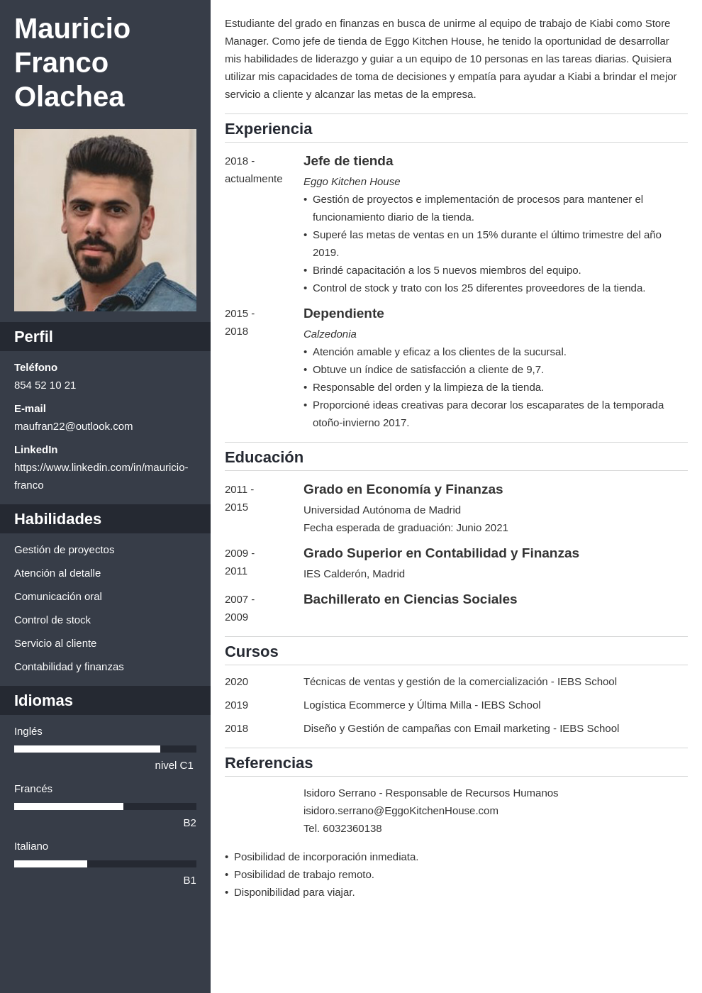 Kiabi curriculum vitae image