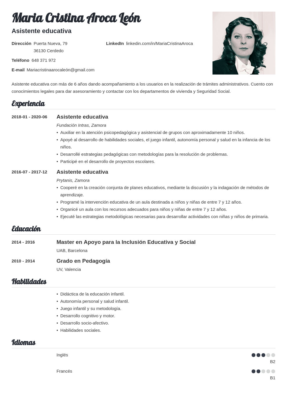 Como Hacer Un Curriculum Vitae Profesional En Word Template For U