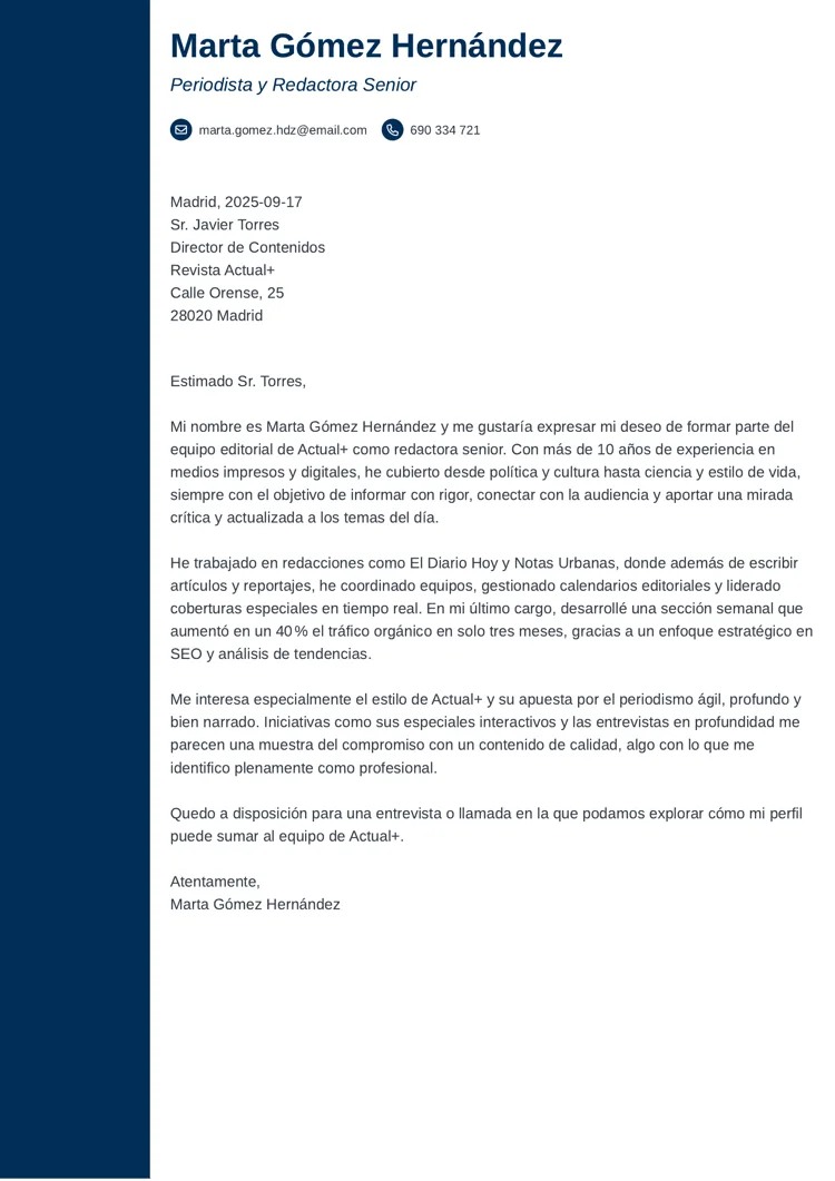 Carta de presentación de empresa Concept