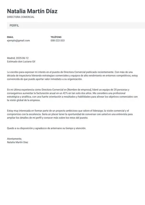 Ejemplo carta de presentación