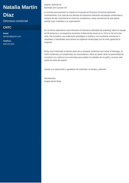 Ejemplo carta de presentación