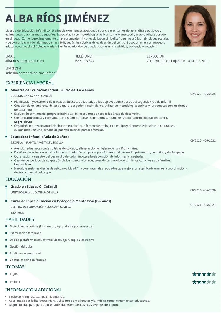 diseño de currículum Lumina