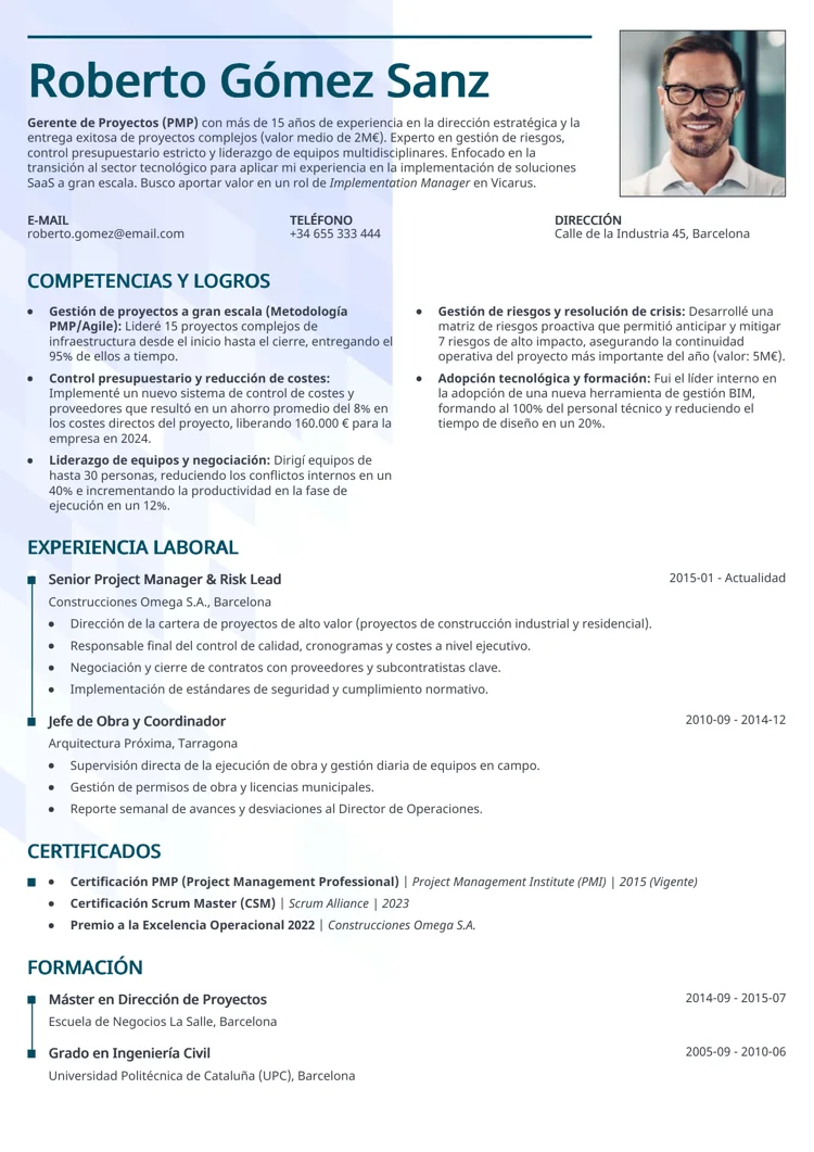 plantilla de currículum mixto Synergy