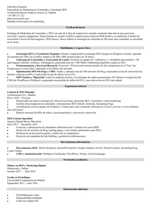 Ejemplo de currículum mixto