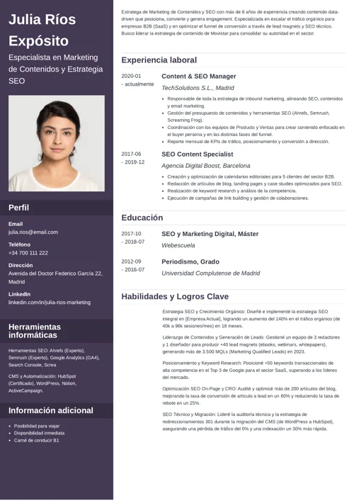 Ejemplo de currículum mixto