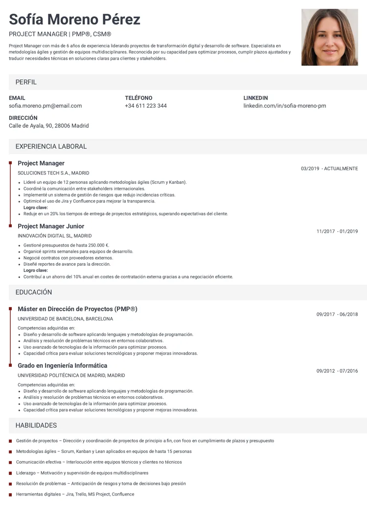 plantilla de currículum por competencias vintage