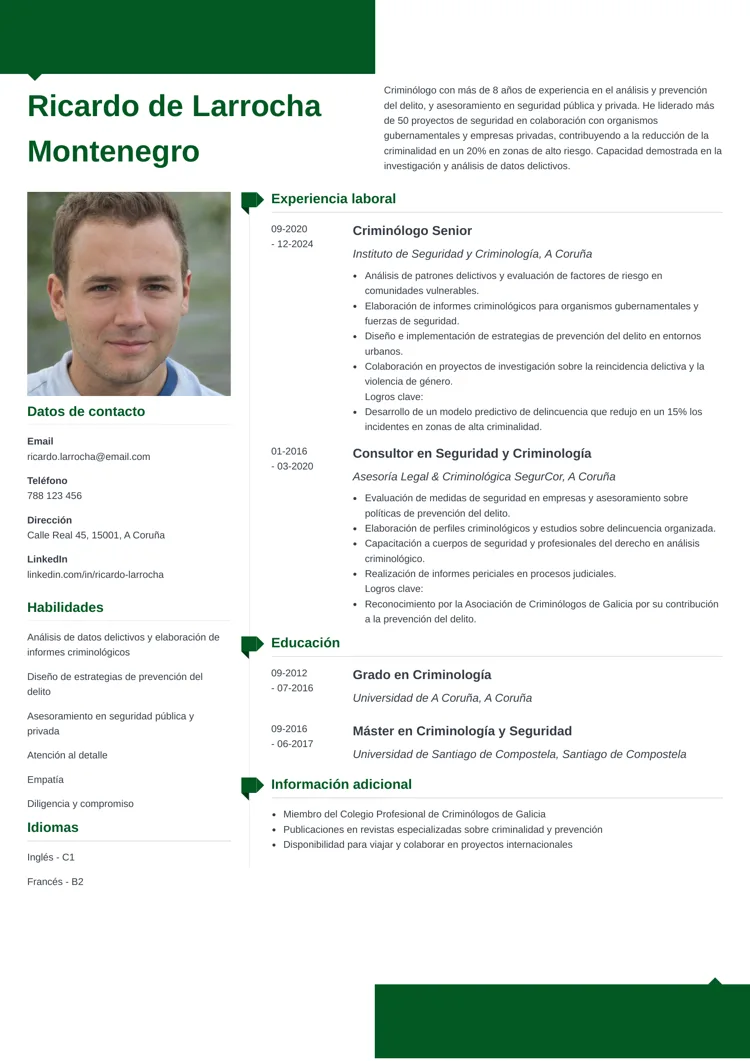 plantilla de currículum profesional modern