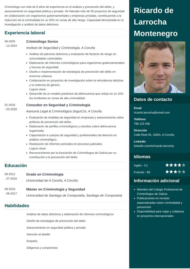 plantilla de currículum profesional enfold
