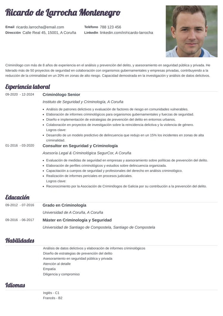 plantilla de currículum profesional valera