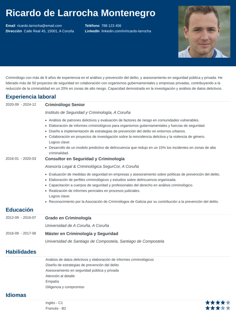 plantilla de currículum profesional influx