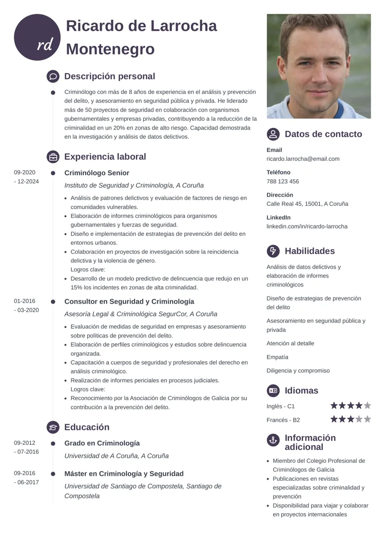 plantilla de currículum profesional primo