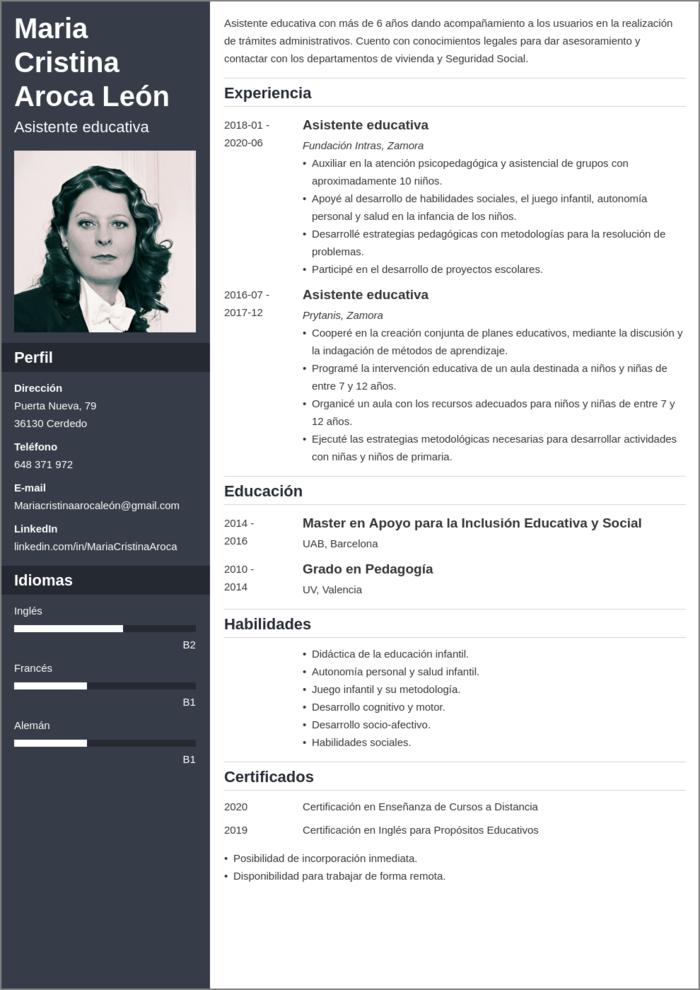 curriculum sencillo
