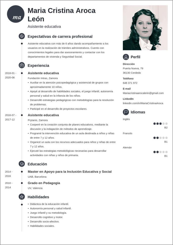 Curr culum Sencillo 21 Plantillas Para Hacer Un CV Simple