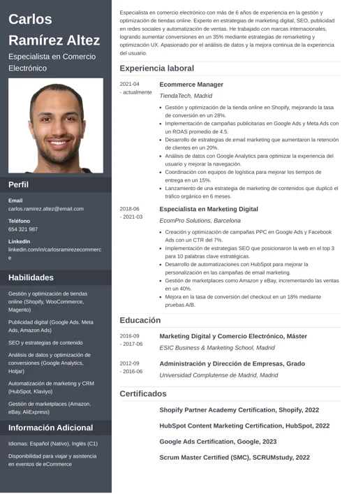 ejemplo de curriculum con certificaciones