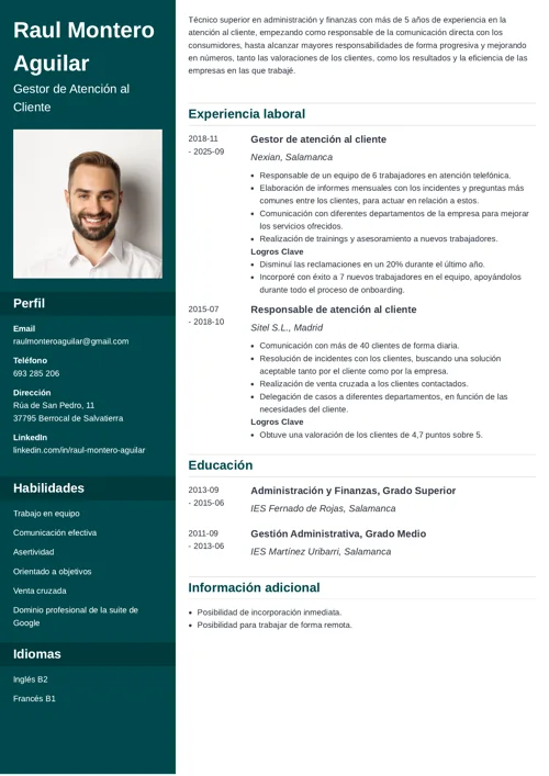 ejemplo de estructura de un currículum