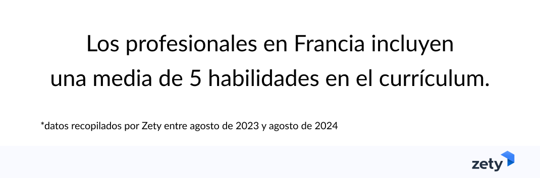 Habilidades promedio en currículums Francia