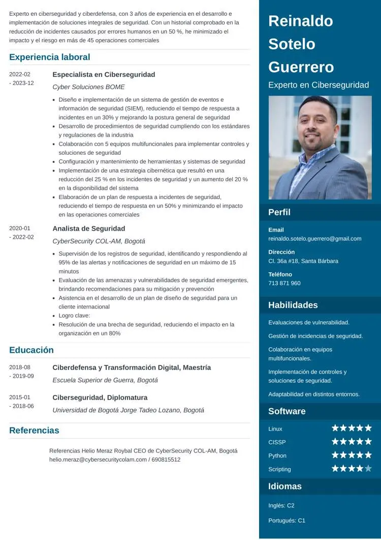 Plantilla hoja de vida - Enfold