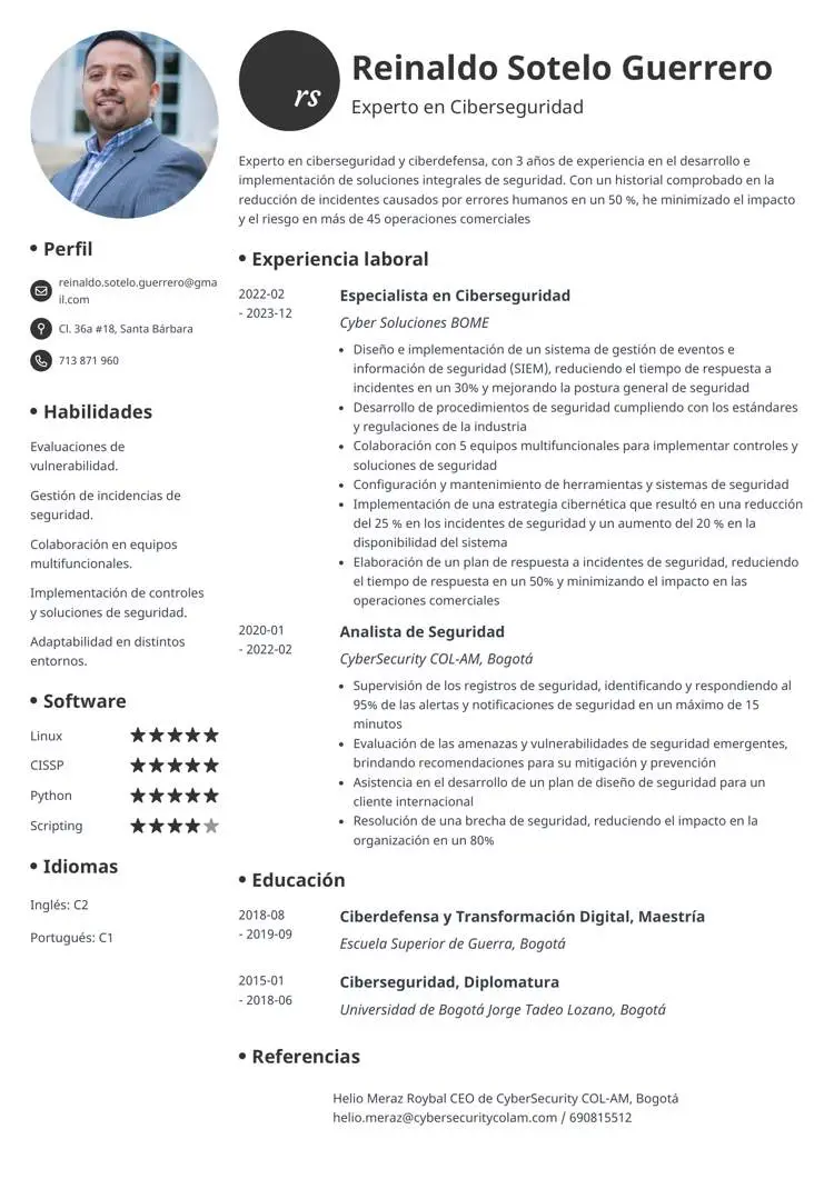 Plantilla hoja de vida - Initials