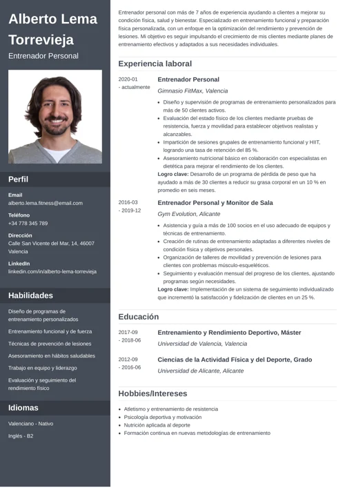 ejemplo de currículum con palabras clave