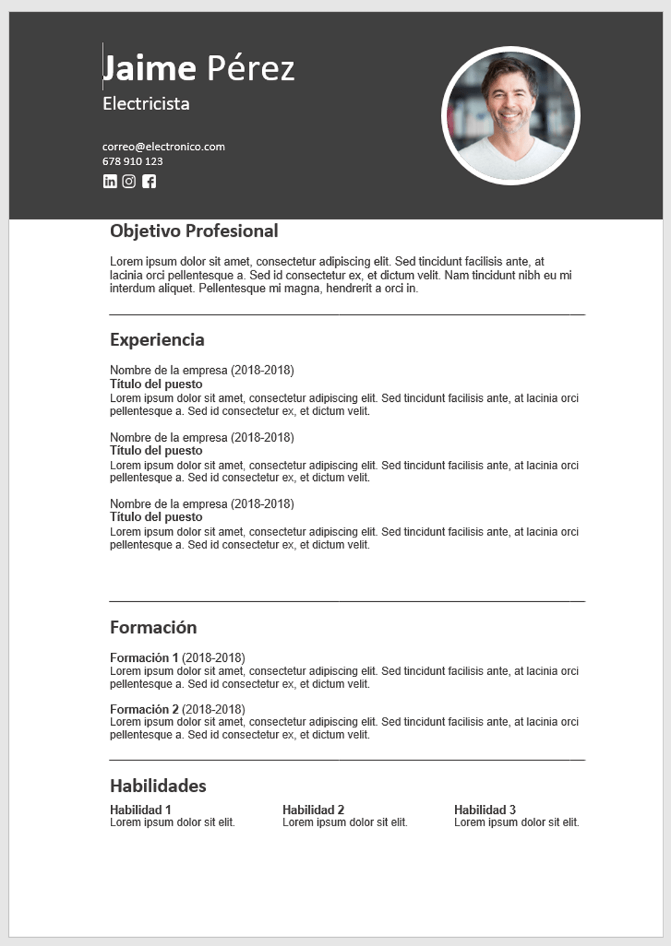 Currículum Vitae en PDF