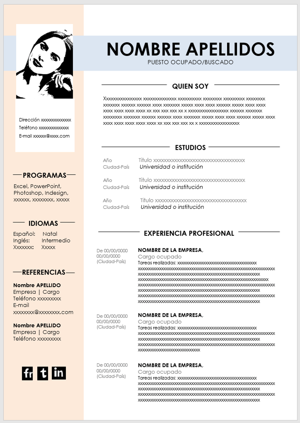 Curriculum Vitae Pdf Para Llenar Template For U