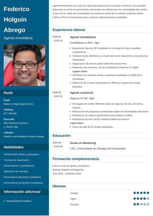 Ejemplo de CV para uno de los trabajos mejor pagados en España