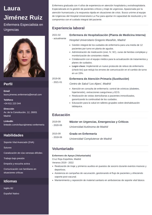 ejemplo de currículum con una experiencia de voluntariado